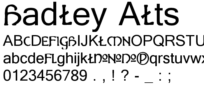 Hadley Alts font